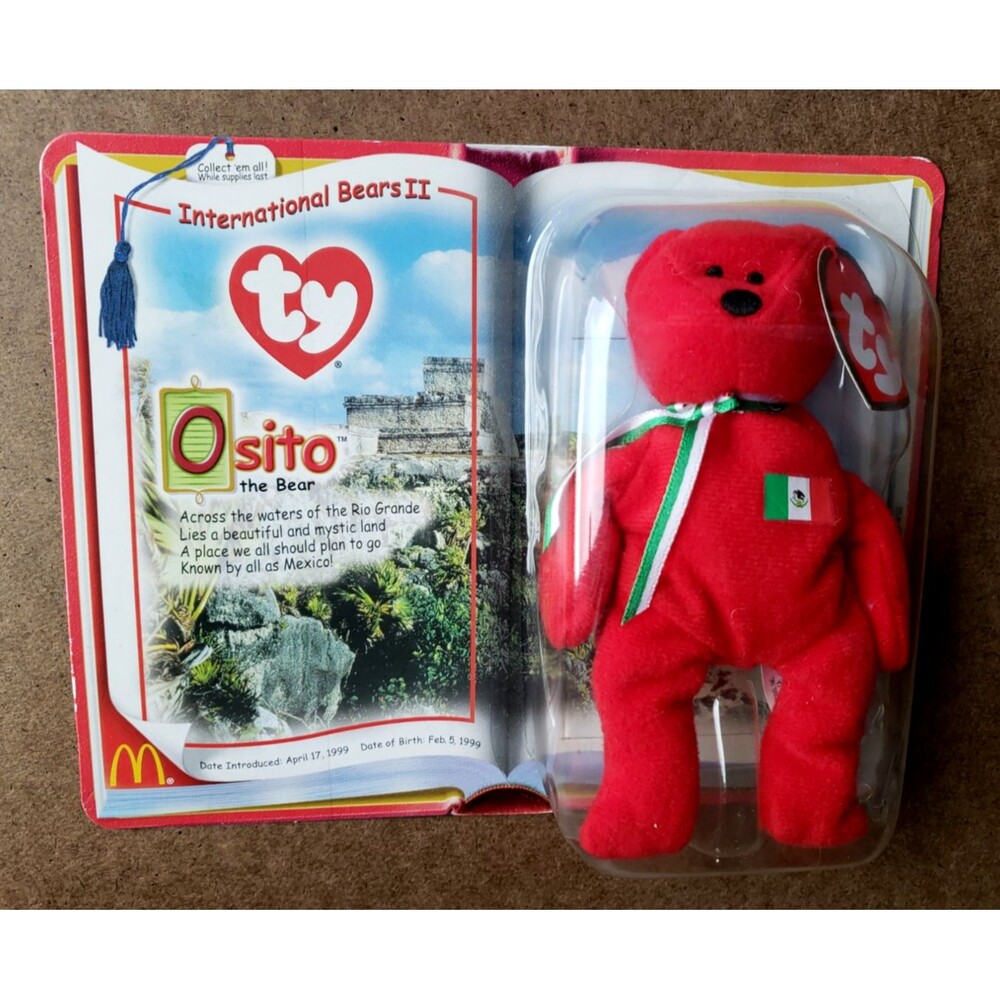 1999 OSITO The Bear McDonald's TY International Bears II Teenie Beanie Babies